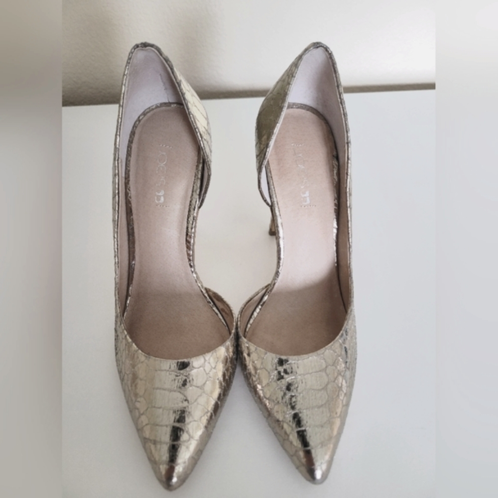 Joe's Jeans Champagne Snake Print D'orsay Pump Heels Size 5 1/2